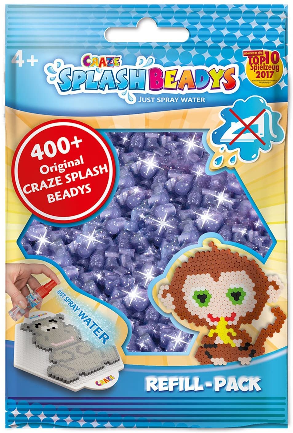 CRAZE Splash Beadys Refill-Pack Purple Glitter Violet Craft Water Beads Refill Set 11812