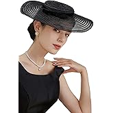 BABEYOND Wide Brim Tea Party Fascinator Kentucky Hat Derby Fascinator Wedding Hat for Cocktail