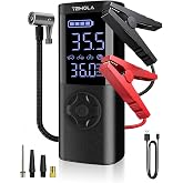 TEMOLA Portable Car Jump Starter with Air Compressor, 150PSI Jump Box | Portable Jump Box with LCD Display, LED Light, Smart Cables for Cars, Trucks, SUV