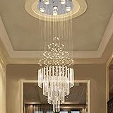 6-Light Flush Mount High Ceiling Chandelier, Modern