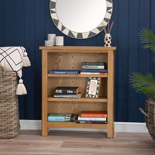 The Furniture Outlet Rutland Oak Small Wide Bookcase Amazon.co.uk