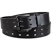 Levi's Women's Fully Adjustable Perforated Leather Casual Jean Belt with Double Prong Buckle