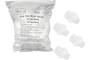 MEDCORE 50 Pack - Practice CPR Training Valves - Fits All Adult Child and Infant Training Rescue Masks – Individually Wrapped Valve