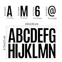 YNHAY 480 Pcs Waterproof 3" Vinyl Alphabet & Number