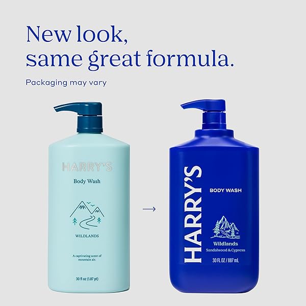 HARRY’S MEN’S BODY WASH – WILDLANDS – 30 FL OZ – SHOWER GEL FOR MEN – NO PARABENS, SULFATES, OR DYES