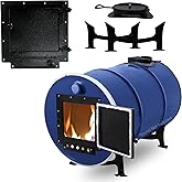 Sonret Barrel Stove Kit – Perfect For 30-55 Gallon Barrel Metal Barrel - Camping Equipment Barrel Stove Kits - Fire Wood Camp