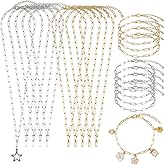 SUNNYCLUE 1 Box 20Pcs 18 Inch Bulk Paperclip Charm Necklace Paper Clip Bracelet Bulk Silver Gold Stainless Steel Cable Lobster Clasp Link Chains for Women Men Craft DIY Jewelry Making Supplies Adults