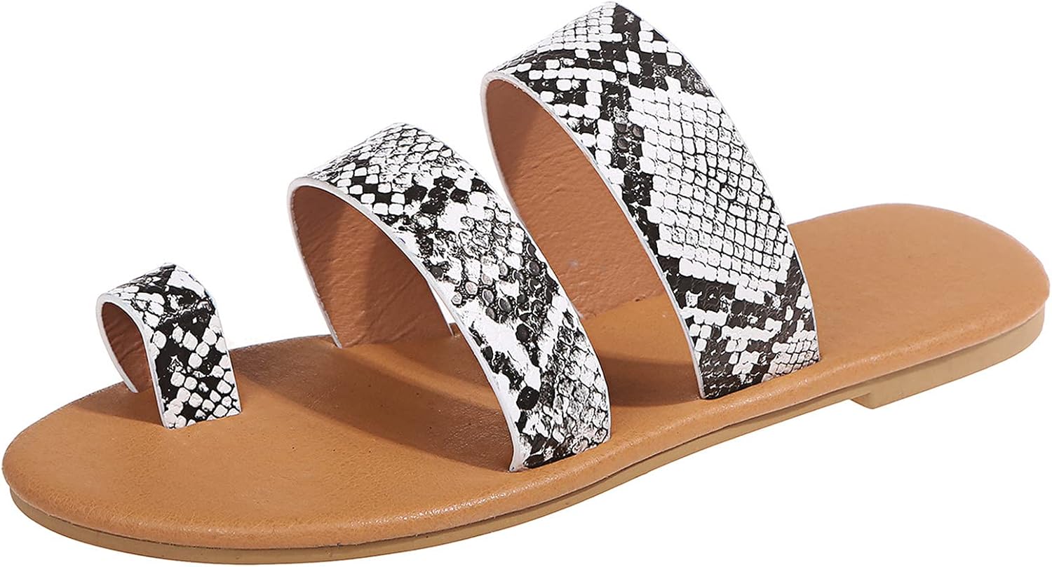 Amazon.com: Sandals for Women Dressy, Ladies Casual Summer Flat Sandals Beach Ring Toe Flat 