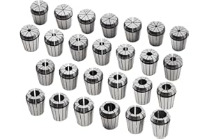 Yunnergo ER32 Spring Collet Set 1/32" 1/16"- 13/16" Compatible with CNC Engraving Machine & Milling Lathe Tools (Optional 25 or 26 Set) (26 Pcs)