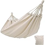 KEPEAK Cotton Hammock, Brazilian Double Hammock, Soft Comfortable Fabric Canvas Hammock for Patio, Porch, Garden and Backyard