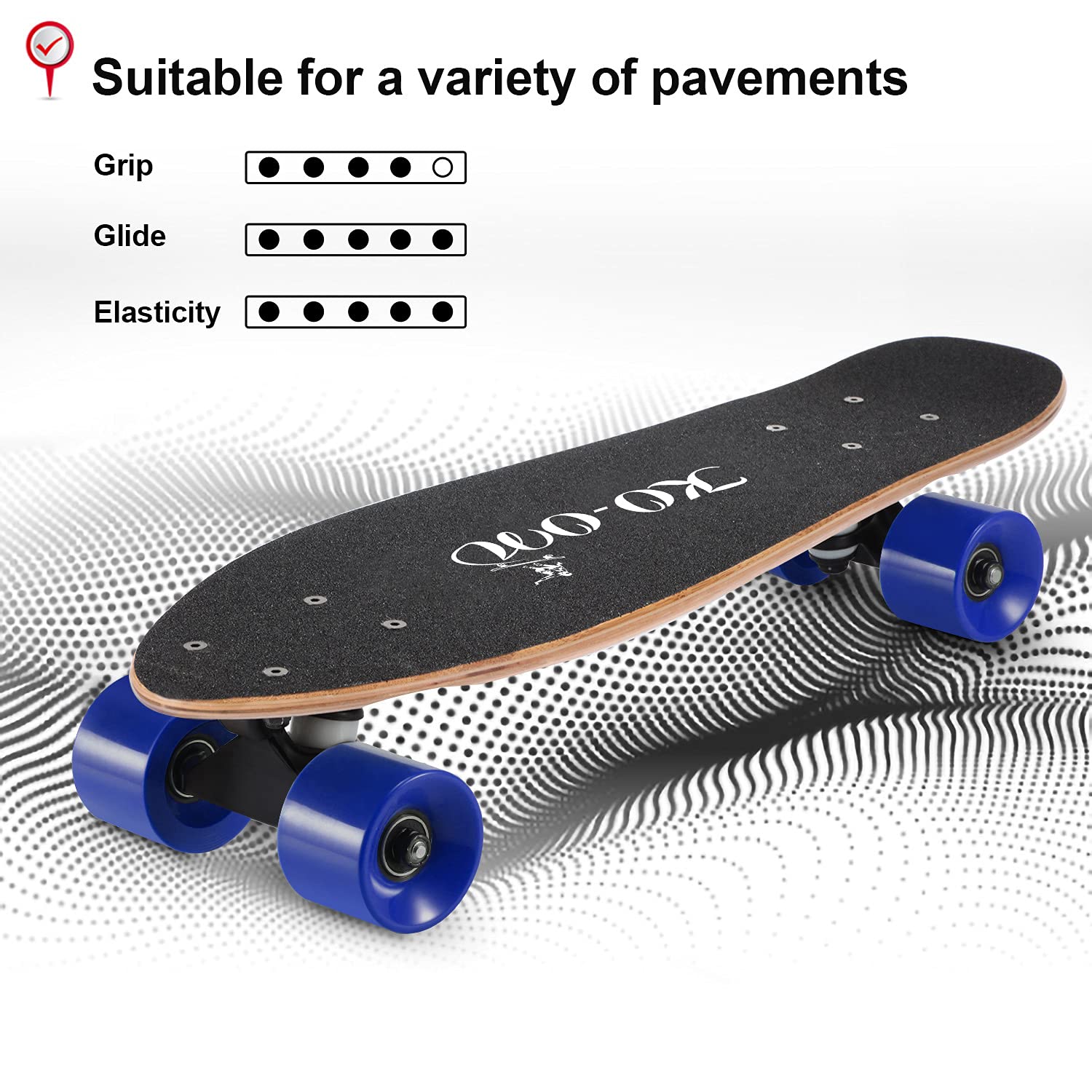 KO-ON Skateboard Complete Skateboards 22 Inch Mini Cruiser Skateboards for Beginners Kids Boys and Girls