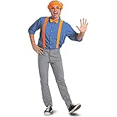 Blippi Costume Kit for Adult, Official Blippi Outfit with Hat Glasses and Bowtie Costume Accessories