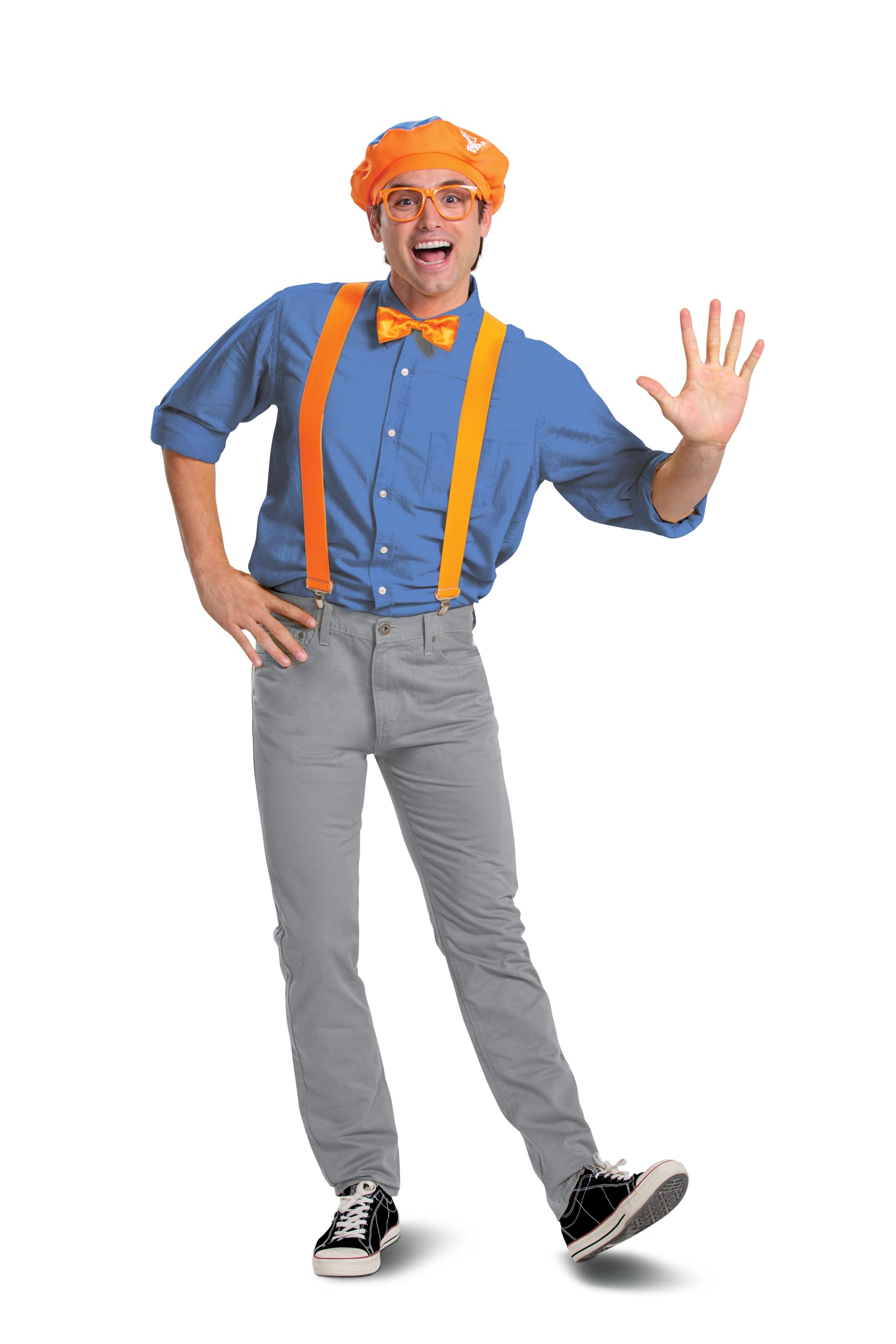 Photo 1 of Disguise Men's Kit for Adult, Official Blippi Outfit with Hat Glasses and Bowtie Costume Accessories, One Size