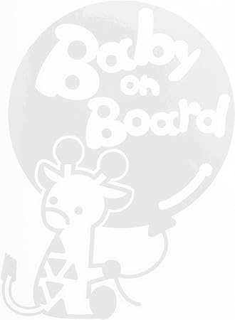 Amazon Co Jp ホワイト 白 Baby On Board きりん キリン 動物 ステッカー 窓ガラス用シールタイプ 車 赤ちゃん 車の後ろ 吸盤 マグネットタイプで 車 バイク