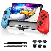 NexiGo Hall Effect Gripcon (No Drift, No Deadzone) with Hall Sensing Joystick for Nintendo Switch/Switch OLED, Ergonomic Handheld Mode, 6-Axis Gyro, Mapping Function, Classic