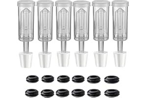 ZAZOLYNE 3-Piece Airlock [6 Pack],Fermenting Brewing Airlock Kit with 6PCS #6 Stopper and 12PCS Grommets Fermentation Beer Making Wine Making Kombucha Fits Gallon Jugs