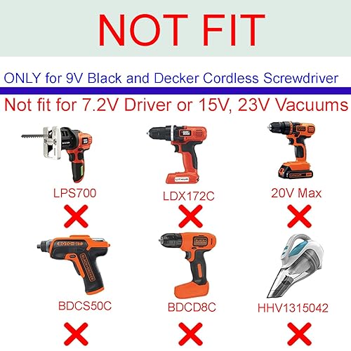 9V Charger for Black and Decker Cordless Screwdriver LI2000 LI3100