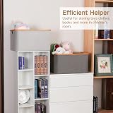 efluky 60L Foldable Laundry Basket Bamboo Fabric Collapsible Storage Grey view 5