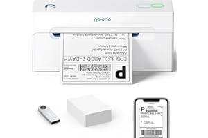 POLONO Bluetooth Thermal Shipping Label Printer, Wireless 4x6 Shipping Label Printer for Small Business, Support Android, iPhone, Windows, and Mac, Widely Used for Ebay, Amazon, Shopify, Etsy, USPS