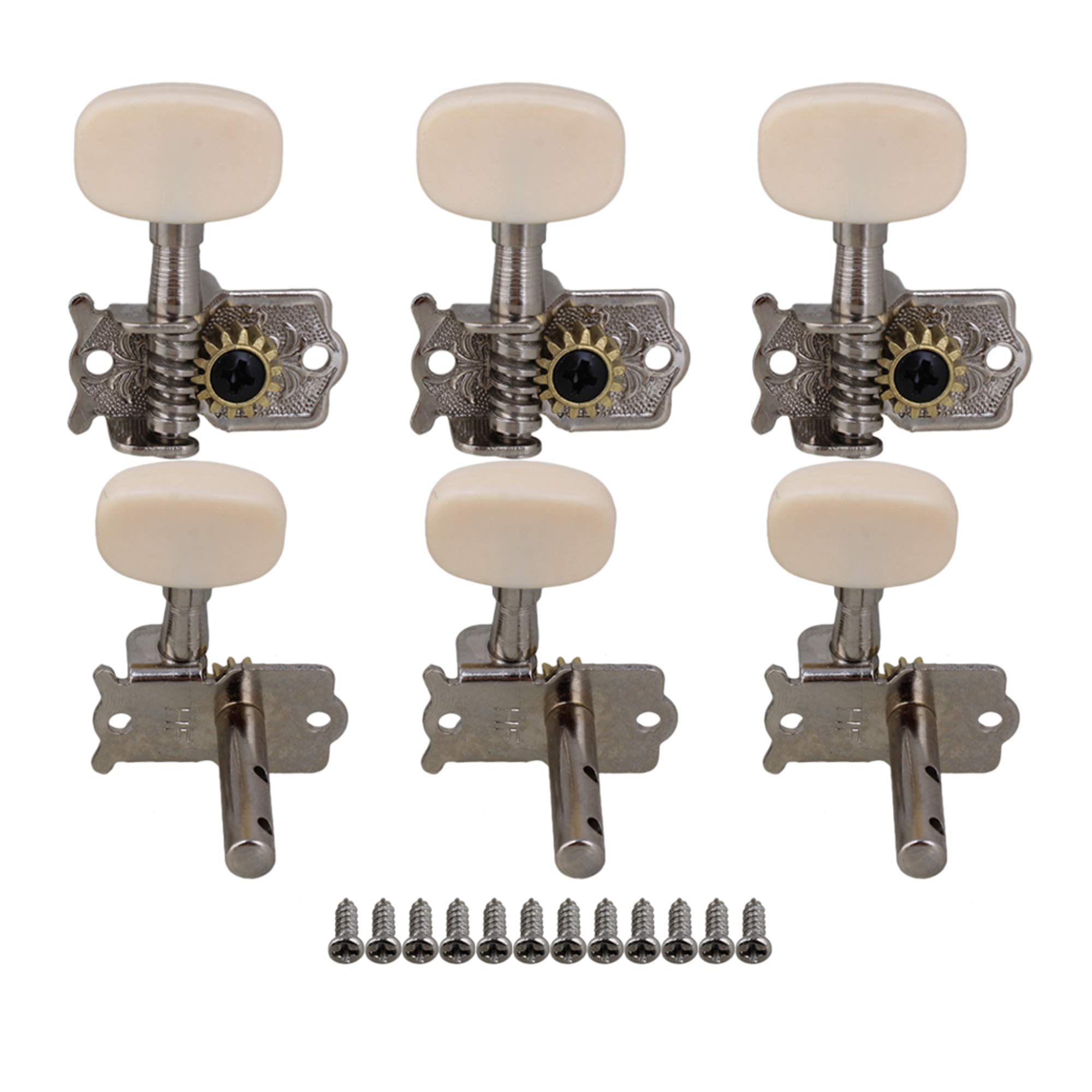 Yibuy 3R3L Guitar Machine Heads Guitar Tuner Tuning Pegs with 12 Screws
