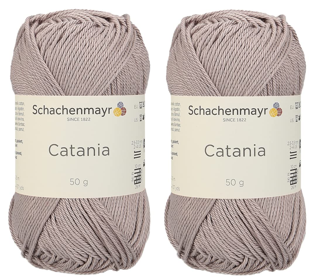 Photo 1 of [ Set of 2 Skeins ] SMC Catania Originals 100% Mercerized Cotton Yarn, Total 3.52 Oz. Each 1.76 Oz (50g) / 136 Yrds (125 m) Amigurumi Yarn Fine-Sport 2 (406 MUD)