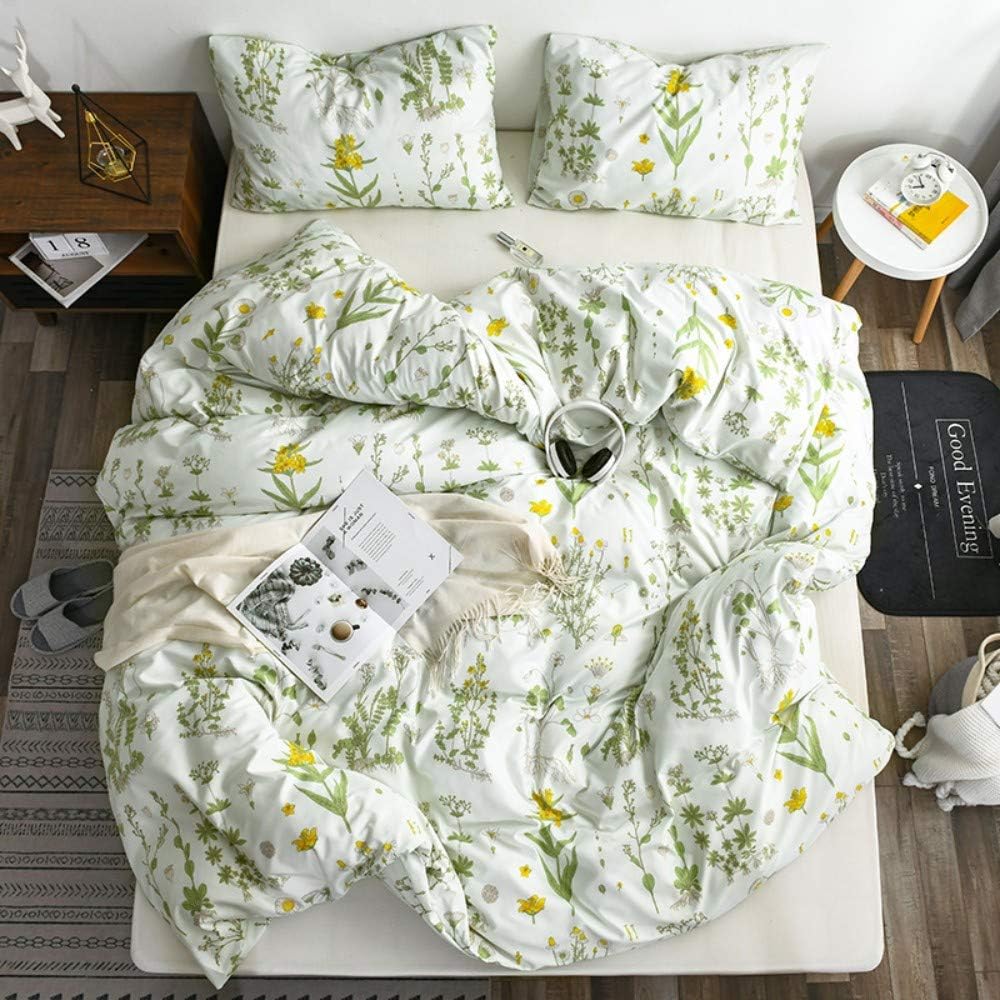 Small Daisy Duvet Cover Set Single Size Yellow Flowers and Green