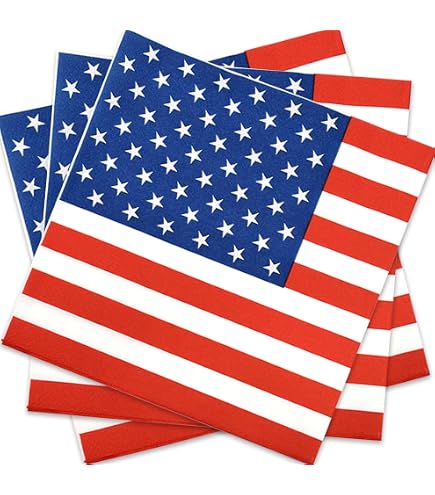 Amazon.com: Gift Boutique Patriotic Cocktail Napkins 100 Pack