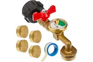 [Upgraded Leakprook] BlueStars Propane Refill Adapter for 1 LB. Tanks -100% Solid Brass Propane Adapter 20lb to 1lb Converter