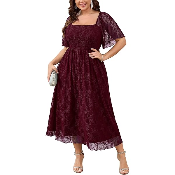sl fashions plus size sequined lace dress Kiyonna Plus Size Starry Sequin Lace Cocktail Dress - Onyx main image 1