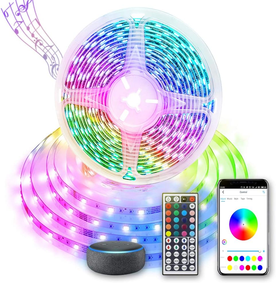 UPMOSTEK Alexa LED Strips Lights 5M with Remote, APP Controlled RGB