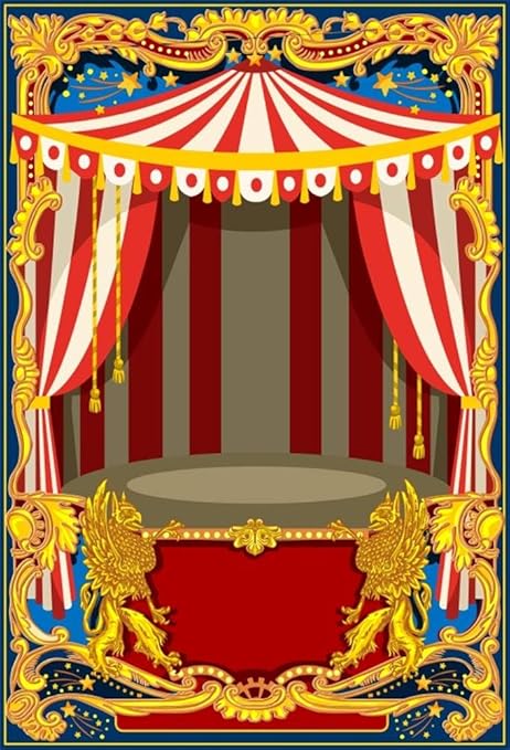 Cassisy 1x1,5m Vinilo Circo Telon de Fondo Carpas de Circo de Rayas