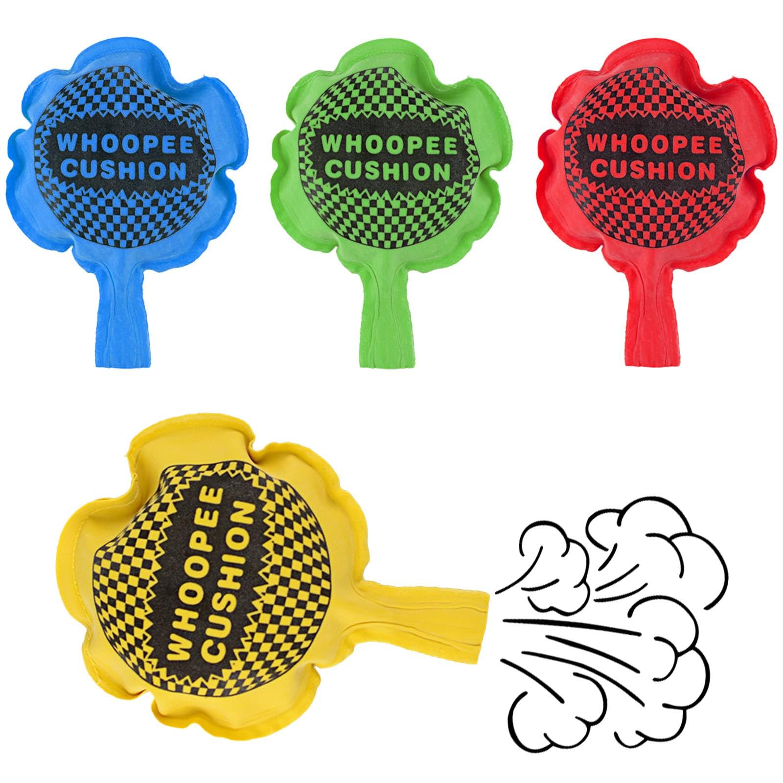 Henyall 4 Pcs Whoopee Cushion, Random Colour Fart Prank Cushion，Makes Fart Sound, Trick Joke Toy for Party & Office, Prank Kit Bag Fillers for Kids and Adults