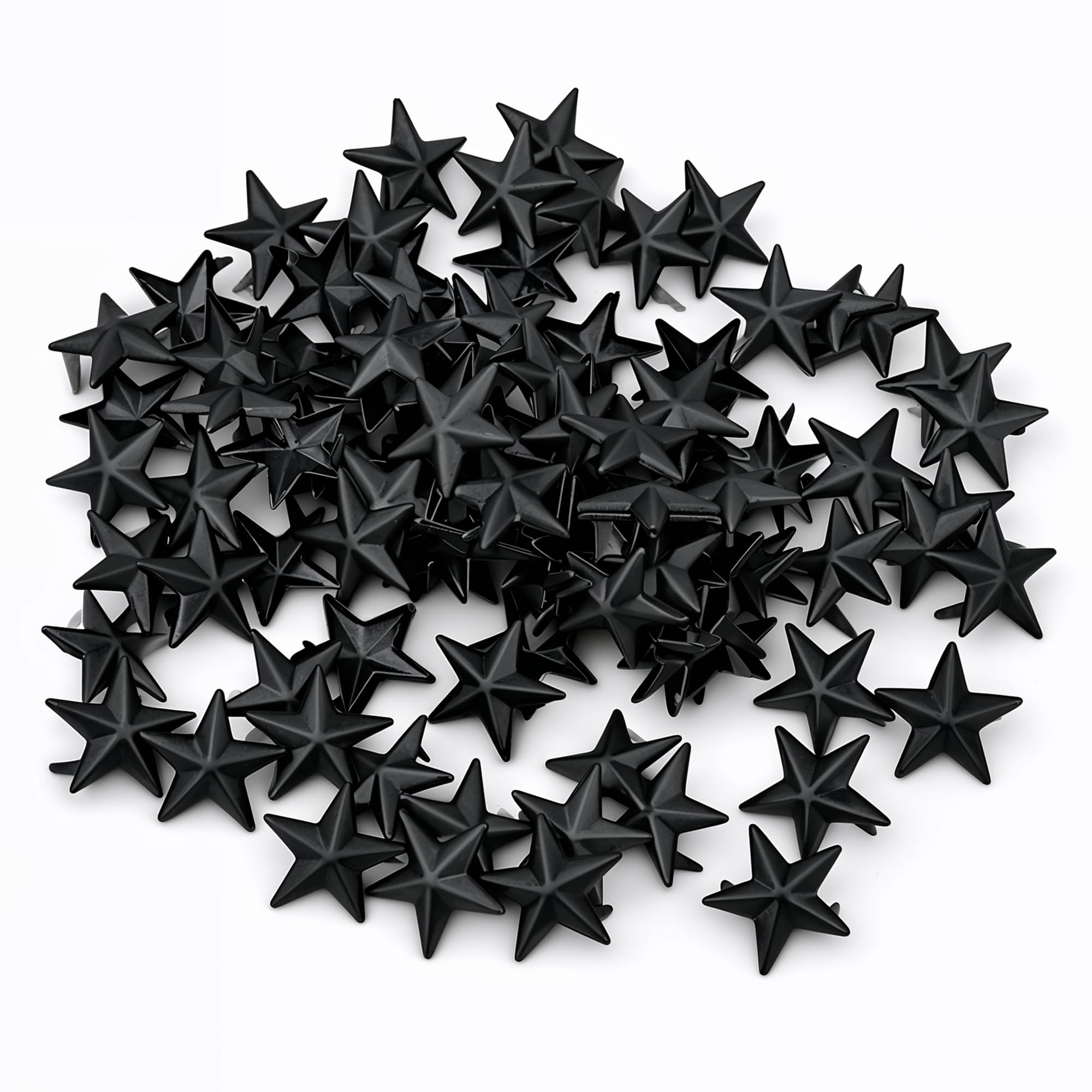 Trimming Shop Star Studs Claw Rivets, Nailhead Punk Decorative Hand Press Spikes for DIY, Scrapbooking, Goth & Fashion Accessories, 10mm, Black, 50pcs