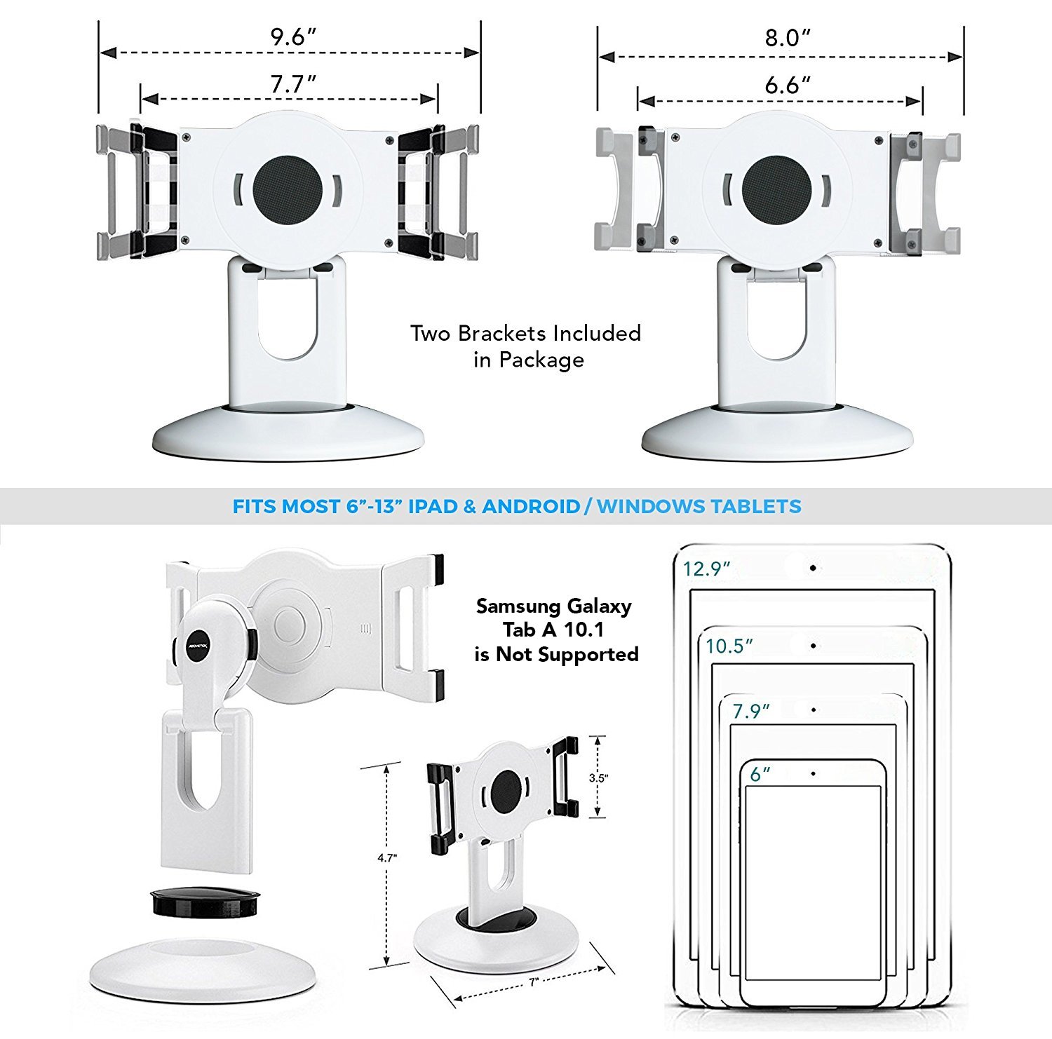 AboveTEK Retail Kiosk iPad Stand, 360° Rotating Commercial Tablet Stand