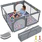 Baby Playpen , Baby Playard, Playpen for Babies with Gate Indoor & Outdoor Kids Activity Center with Anti-Slip Base…