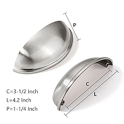 khtumeware 10 Pack 3-1/2" Drawer Pulls Brushed