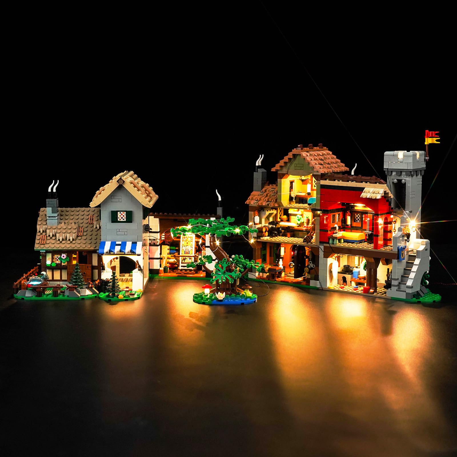 BrickBling Led Light Set for Lego 10332 Medieval Town Square (No Lego), Decoration Lighting Set for Lego Medieval Town Square Creative Toys - Standard Version — image 1