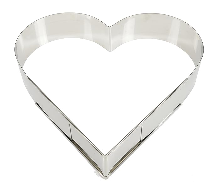 Hobbybäcker Herz-Backrahmen, ?Herz-Form, Tortenring, ? Hochzeit, Muttertag, verstellbar von 29-38 cm, aus Edelstahl
