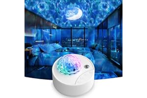Moredig Galaxy Projector for Bedroom, 12 Colors LED Night Light Projector with Moon, Brightness and Fluctuation Speed Adjustment for Nursery, Parties, Home Decor, Home Theater