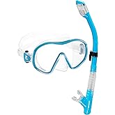 Cressi Single Lens Frameless Scuba Mask & Dry Snorkel for Snorkeling, Scuba Diving, F-Dual & Tao Dry: Designed in Italy