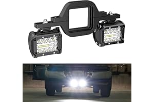 RYANSTAR RACING Tow Hitch LED Lights 2 PCS 4 Inch 60W Led Pods,2.5 Inch Tow Hitch Mounting Brackets Backup ​Reverse Lights Co