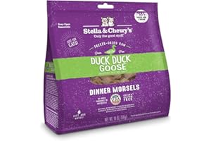 Stella & Chewy's Freeze-Dried Raw Cat Dinner Morsels – Grain Free, Protein Rich Cat & Kitten Food – Duck Duck Goose Recipe – 18 oz Bag