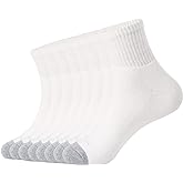 WANDER Men's Athletic Ankle Socks 3/8 Pairs Thick Cushion Running Socks for Men&Women Cotton Socks 6-9/9-12/12-15