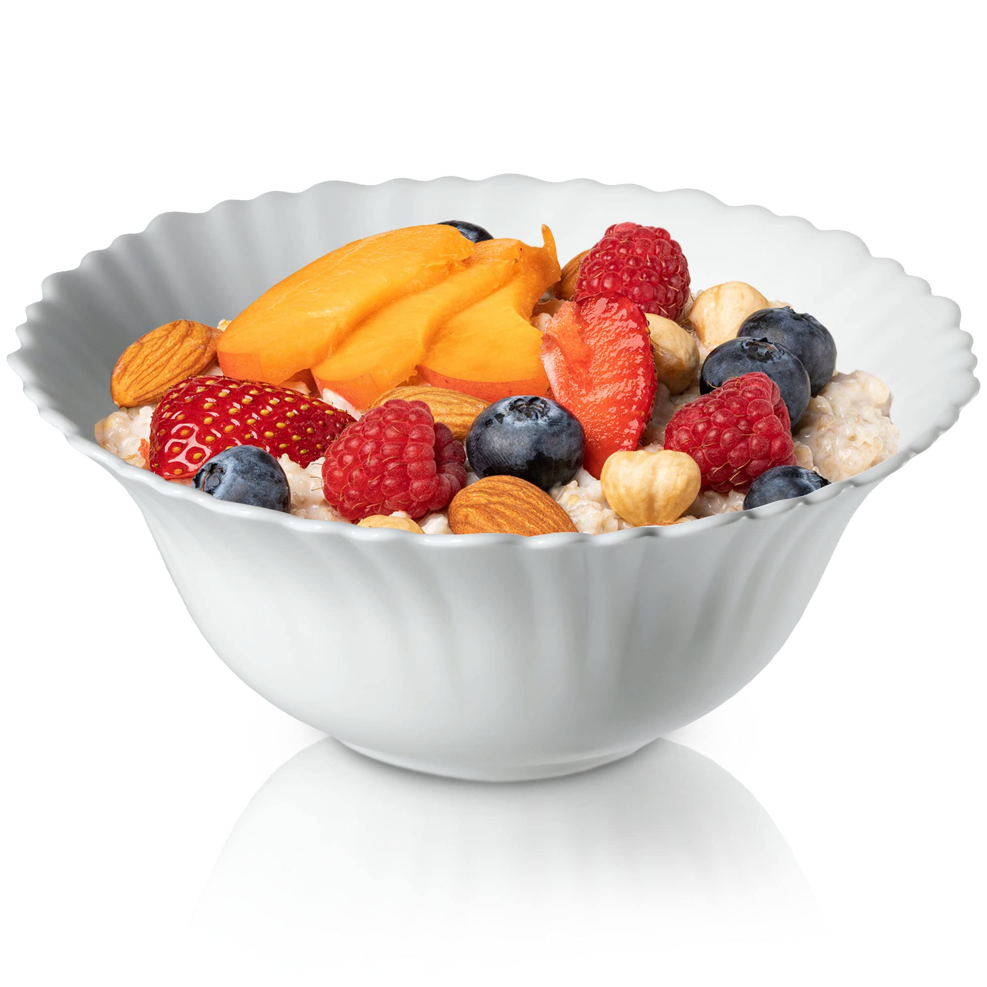 KADAX White Glass Bowl, Round Serving Bowl for Salad and Fruit, Elegant Tableware for Soup, Cereal, Sauce, Dishwasher-Safe Bowl (⌀ 16 cm)