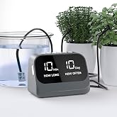 Automatic Watering for Potted Plants, Using a smart programmable Timer, Features a Waterproof LED Display, a high-Capacity Battery, and Precise Water Distribution. (Gray)