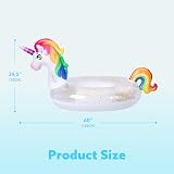 JOYIN Unicorn Pool Float with Glitter 152.4 x 75 x 85 cm Kids Swim Toy view 5