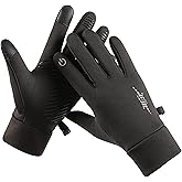 RYANGO Winter Gloves, Windproof Cycling Gloves with Thermal Liner, Anti-Slip Touchscreen Running Gloves for Outdoor Biking Driving, Thin Warm Gloves for Men Women