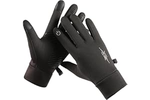 RYANGO Winter Gloves, Windproof Cycling Gloves with Thermal Liner, Anti-Slip Touchscreen Running Gloves for Outdoor Biking Driving, Thin Warm Gloves for Men Women