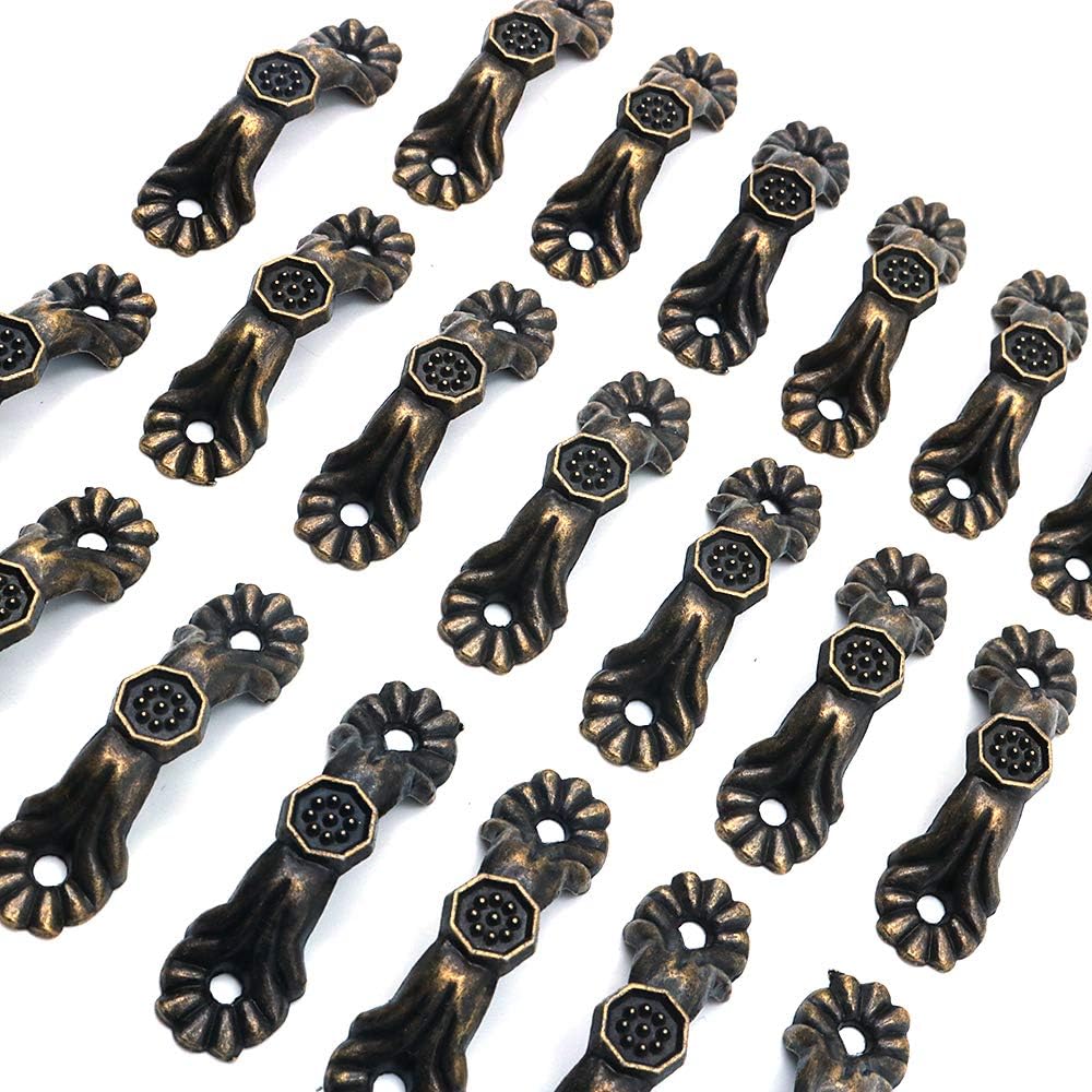Namvo 20Pcs Practical Decorative Door Handles, 37 * 10mm Antique Furniture Handles for Wooden Box Cabinet - Image 3
