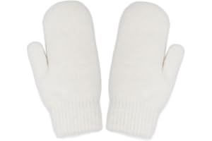 Mealah Winter Warm Mittens for Women - Cold Weather Stretch Thick Lining Knitted Gloves S/M